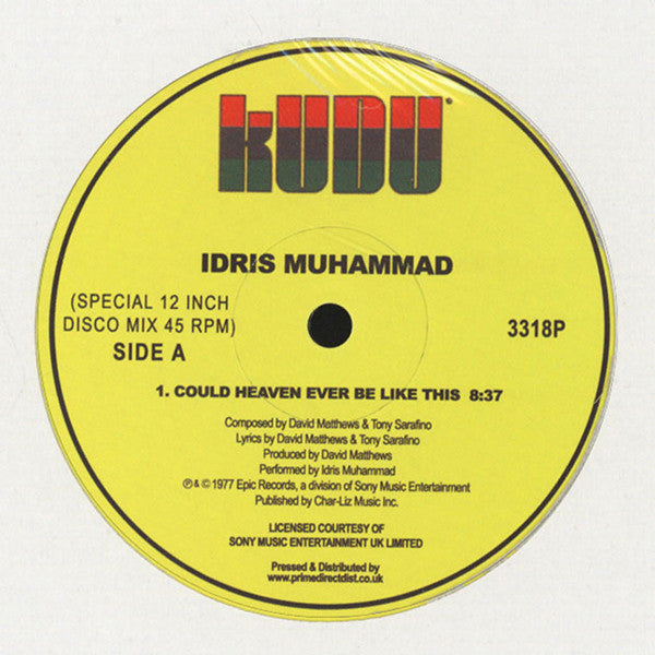 Idris Muhammad - Could Heaven Ever Be Like This 12" (Special Disco Mix, 3 tracks)