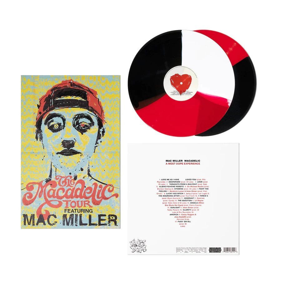 Mac Miller - Macadelic 2LP (10th Anniversary Edition, Tricolor, Embossed Cover, Poster)