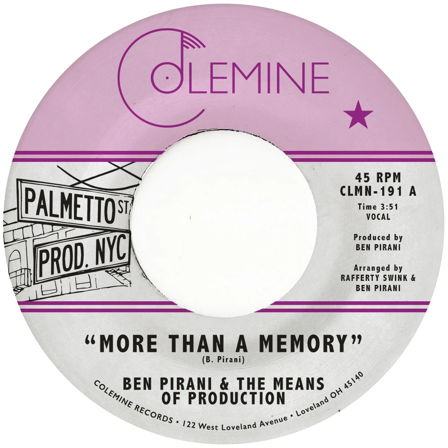 Ben Pirani - More Than A Memory 7"