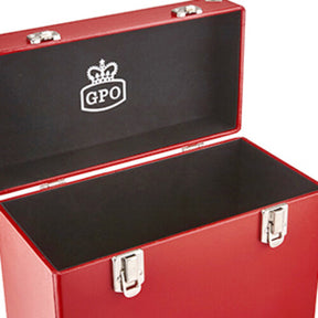 GPO Retro SWB18RED 12" Vinyl Record Case 35 Count Capacity with Removable Lid - Red
